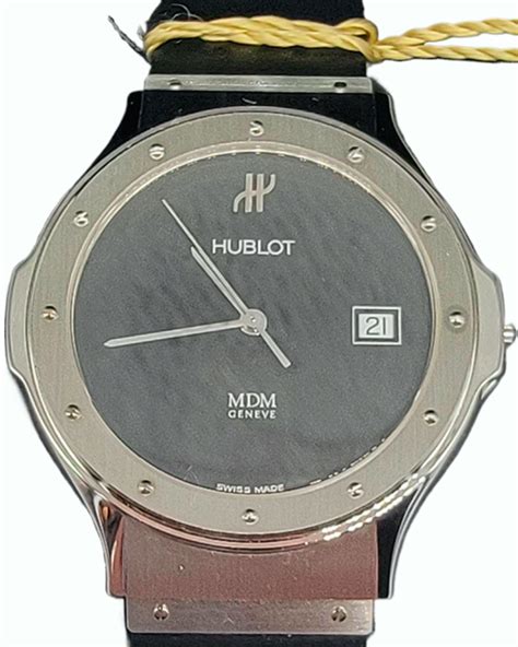 Hublot Classic MDM Geneve 36MM Quartz Black Dial Rubber.